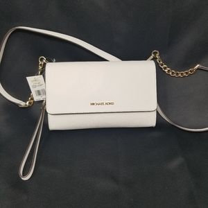 Michael Kors NEW White Leather Clutch Crossbody